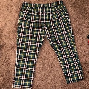 Plaid cigarette pants